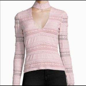 Cinq a Sept Cecily beautiful like new lace top, light pink color